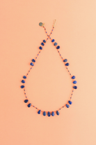 Offset Necklace in lapis lazuli on a cord — IVARENE Paris