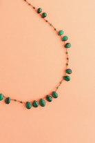 Offset Necklace in malachite, another view — IVARENE Paris