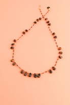 Offset Necklace in tiger's eye, another view — IVARENE Paris