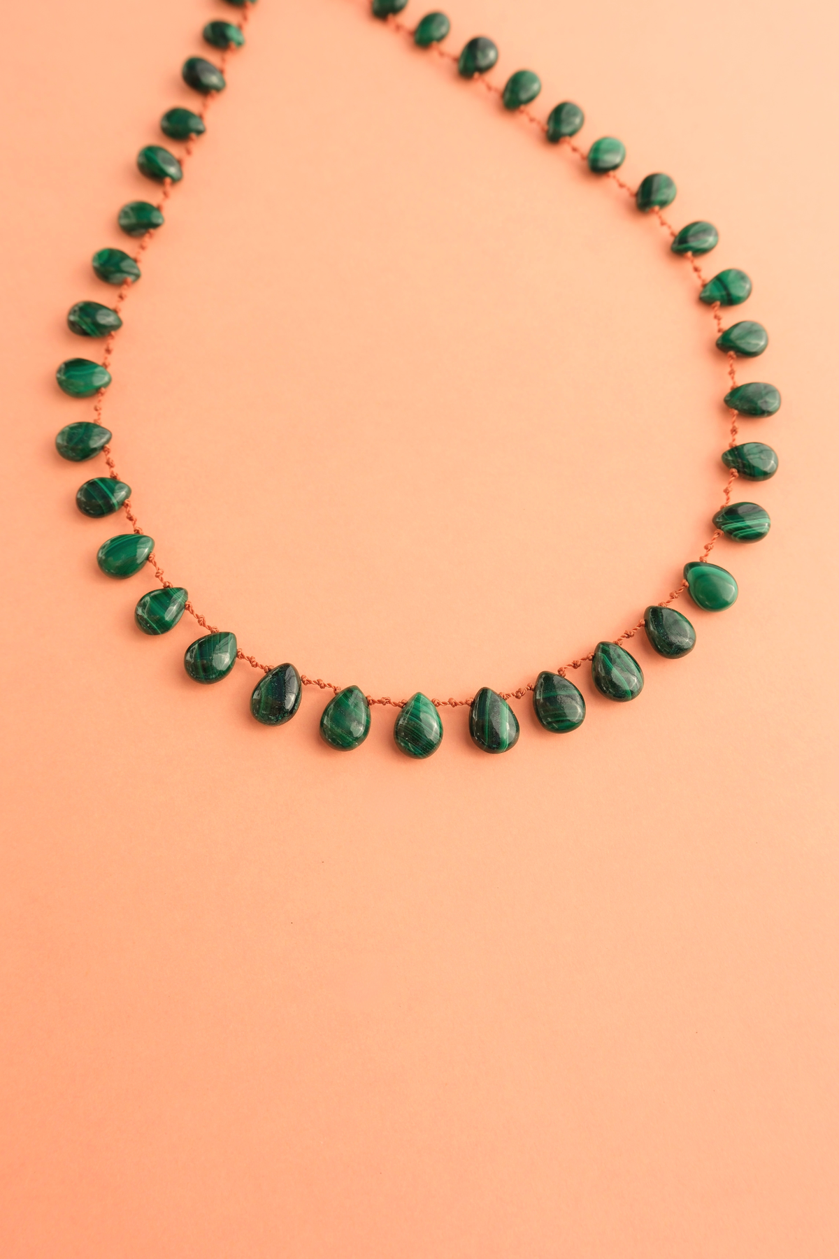 Savannah Necklace in malachite, another view — IVARENE Paris