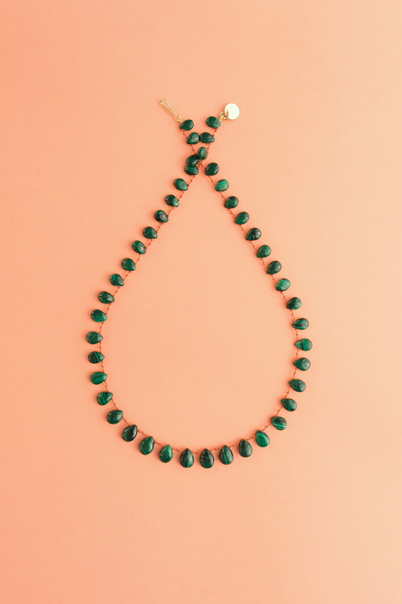 Savannah Necklace in malachite on a cord — IVARENE Paris