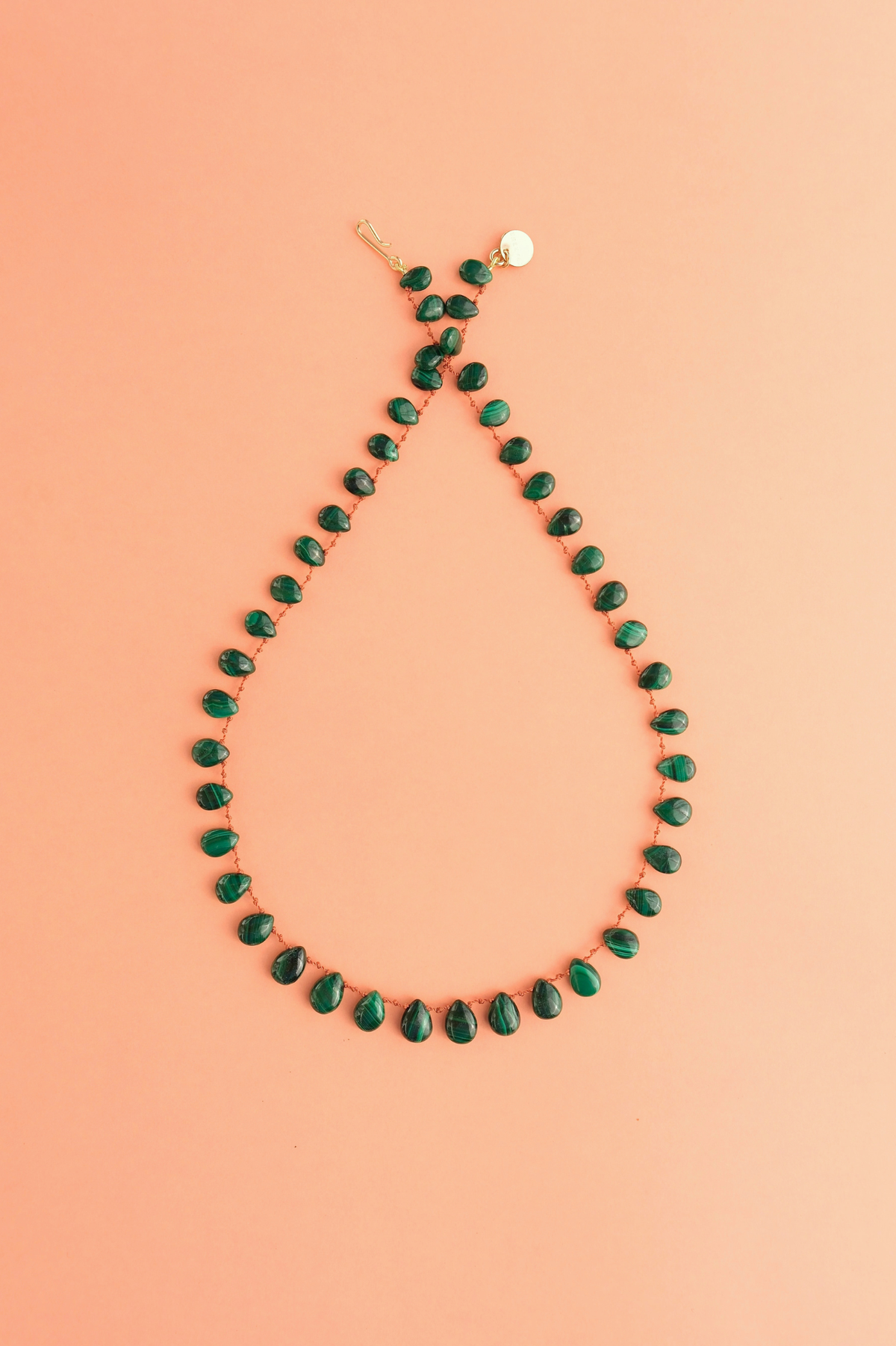 Savannah Necklace in malachite on a cord — IVARENE Paris