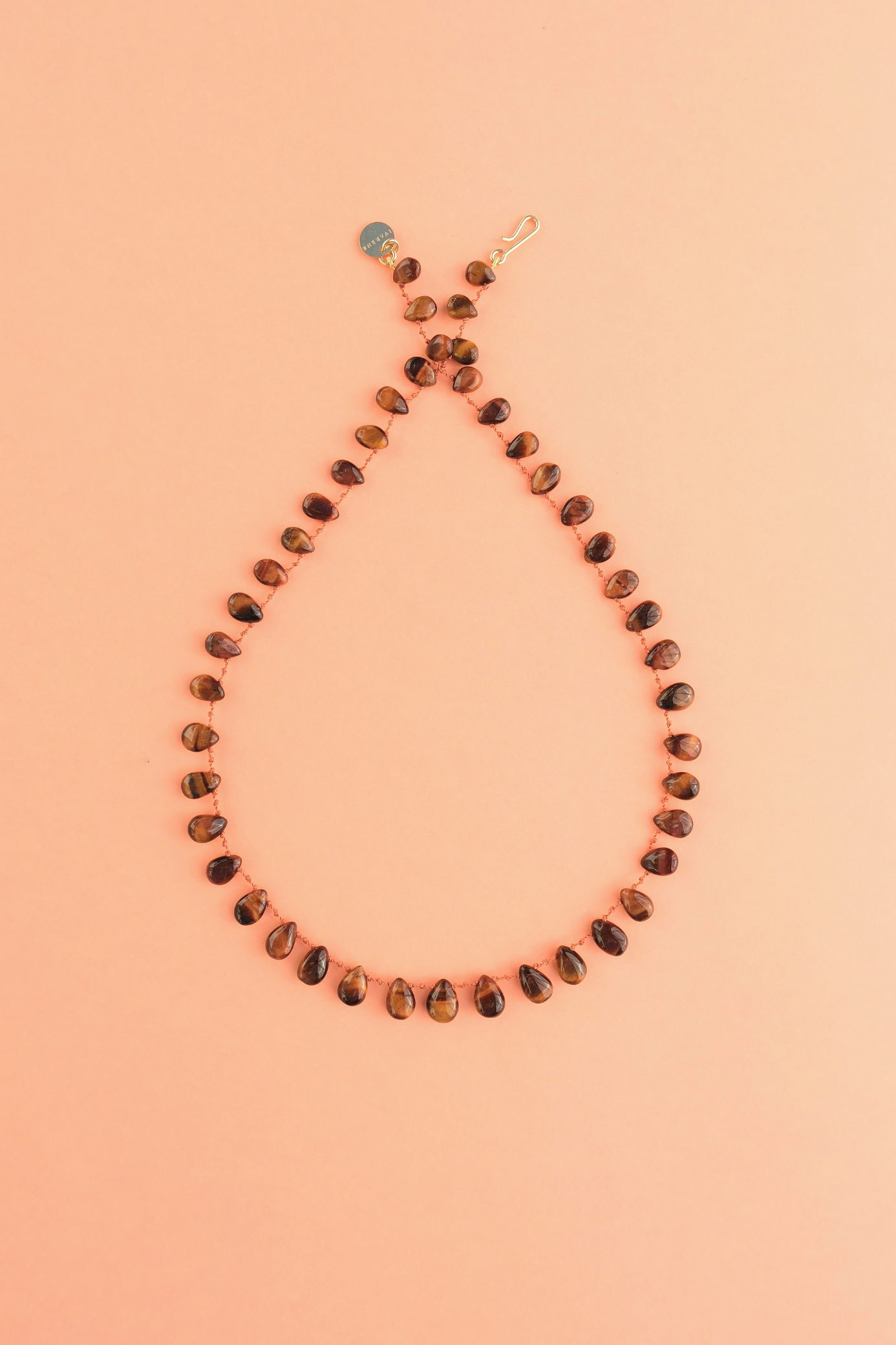 Willetta Necklace in tiger's eye on a cord — IVARENE Paris