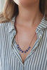 Collier 9 gouttes en lapis lazuli, vidéo du collier porté au cou — IVARENE Paris